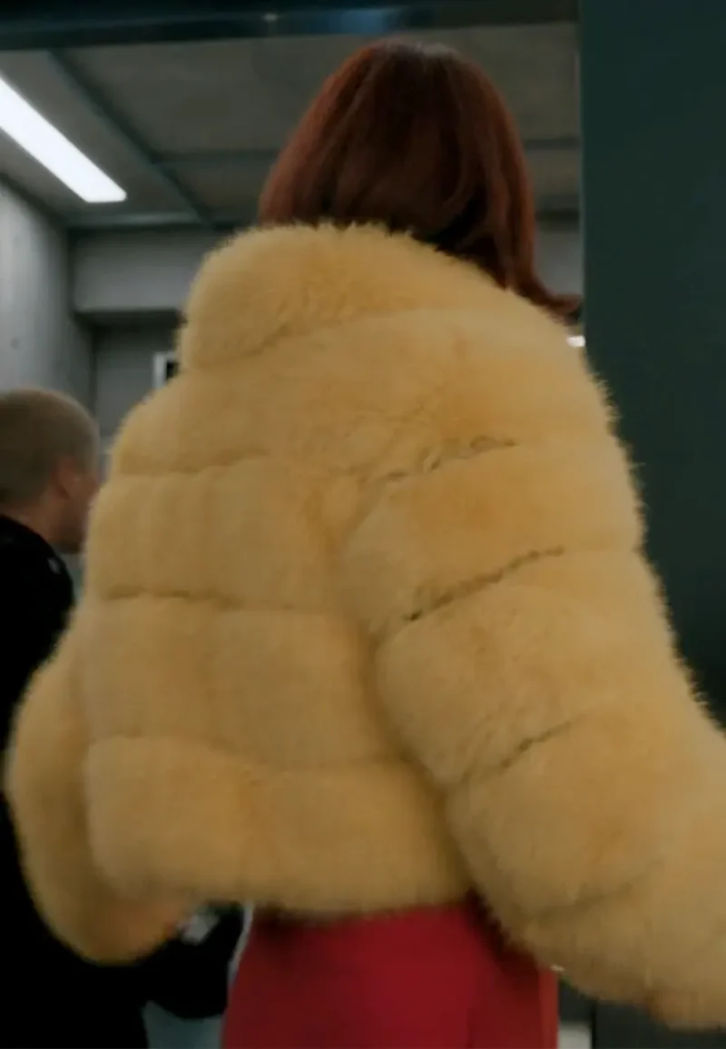 carrie preston faux fur jacket