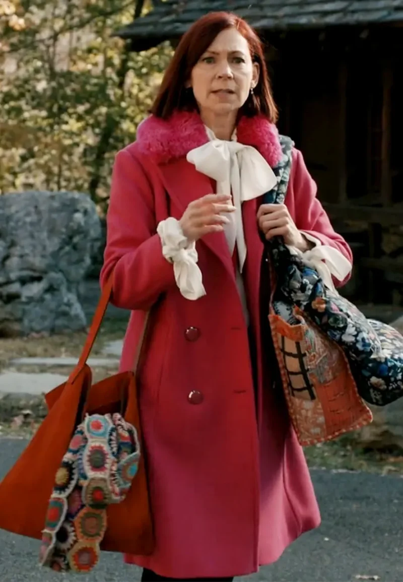 carrie preston fur collar pink coat