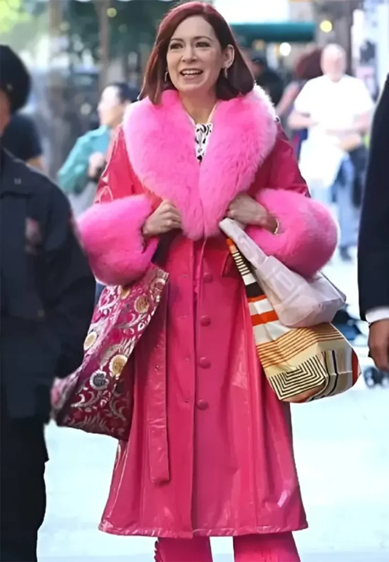 carrie preston pink fur coat