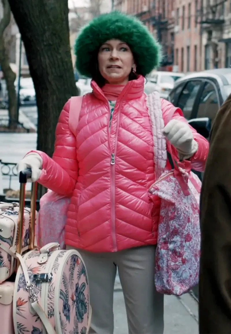 carrie preston pink puffer jacket