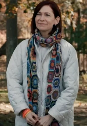 carrie preston white quilted coat