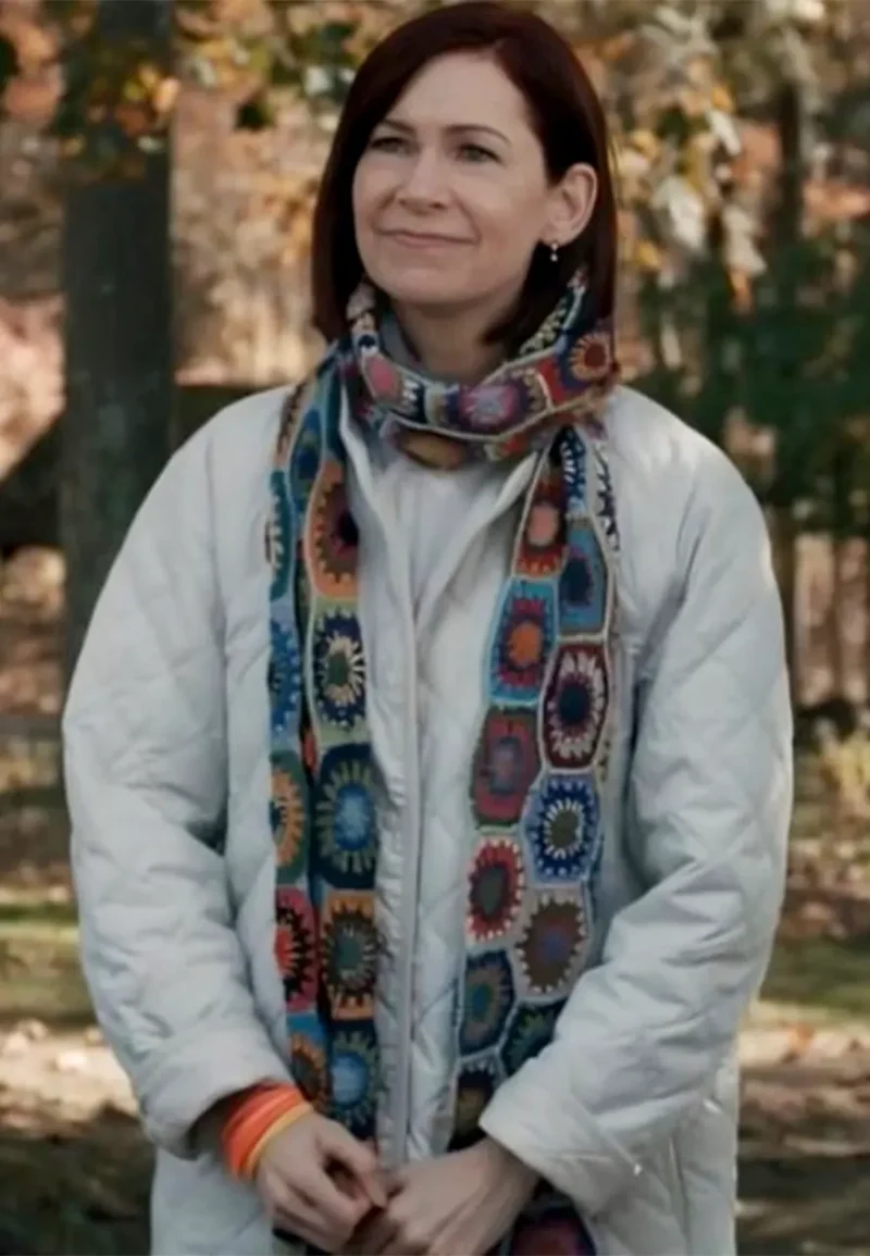 carrie preston white quilted coat