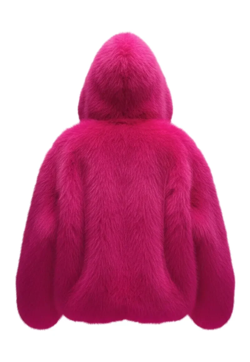 elsbeth tascioni pink faux fur cropped jacket