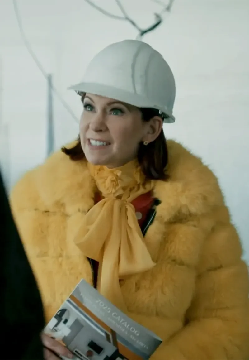 elsbeth tascioni yellow faux fur jacket