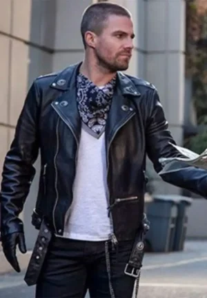 elseworlds black leather jacket