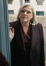 jackie donnelly purple trench coat