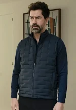 navy quilted vest