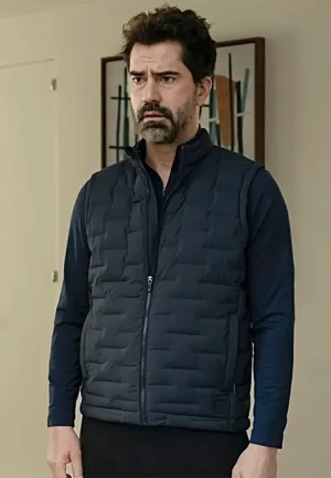 navy quilted vest