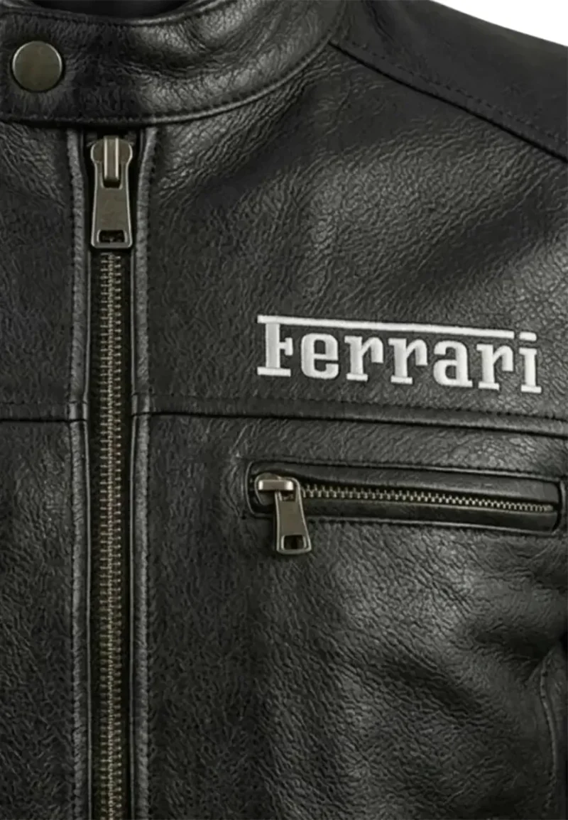 black ferrari leather jacket