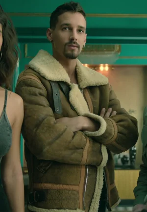 bruce brown leather shearling jacket