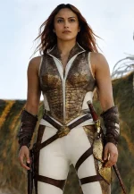 camila mendes leather vest