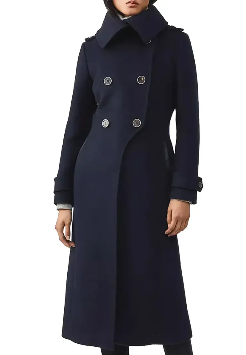 elodie military navy blue coat