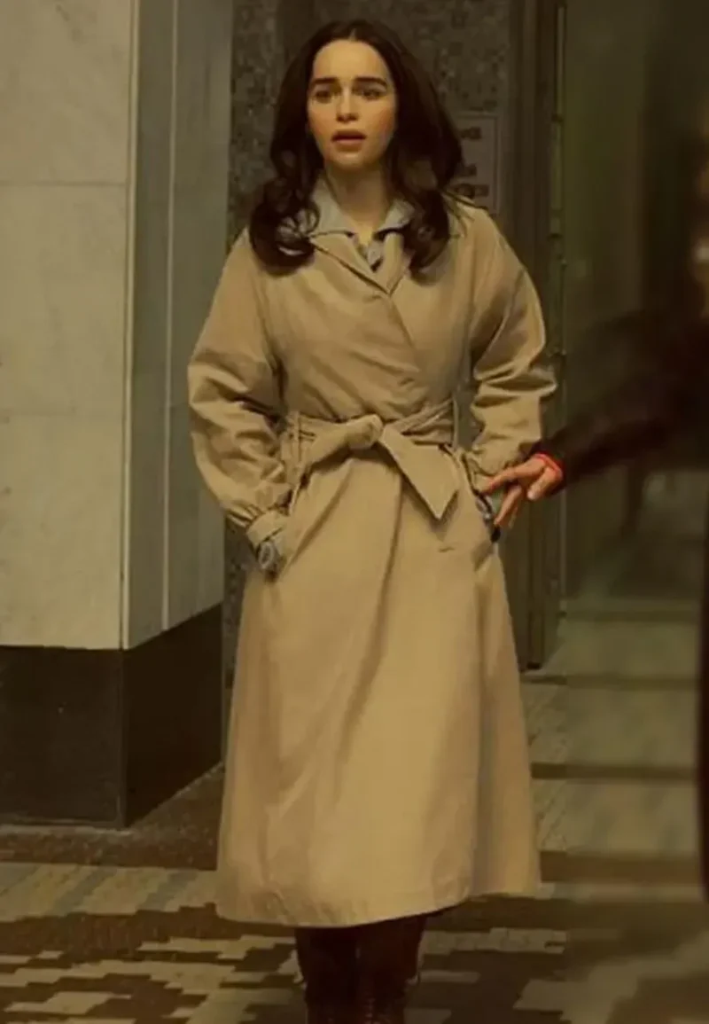 emilia clarke trench coat