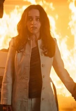 emilia clarke white trench coat
