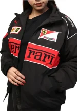 ferrari black bomber jacket f1