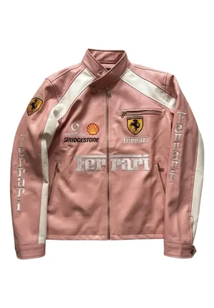 ferrari pink leather jacket