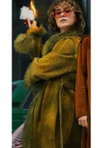 green suede leather coat