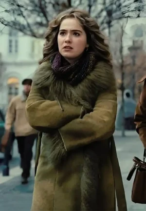 haley lu richardson fur trim suede coat