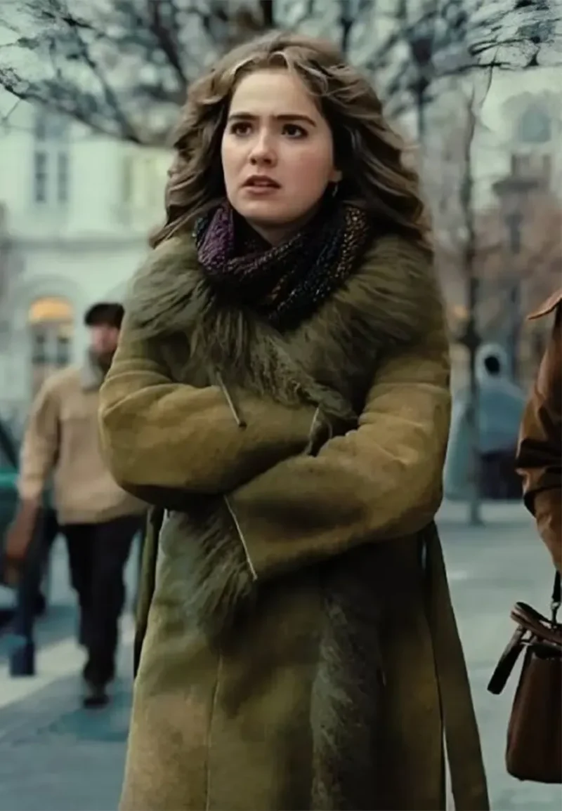 haley lu richardson fur trim suede coat