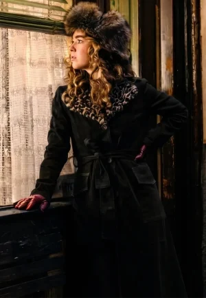 haley lu richardson leopard trim coat