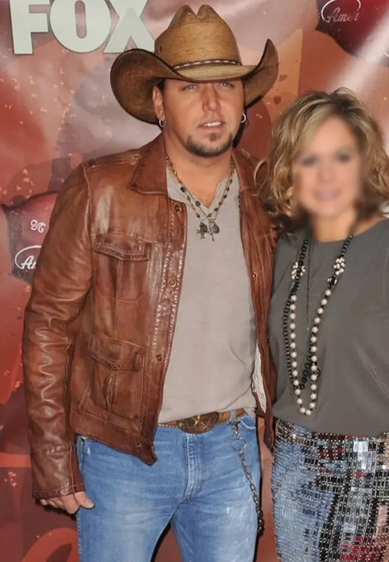 jason aldean brown leather jacket