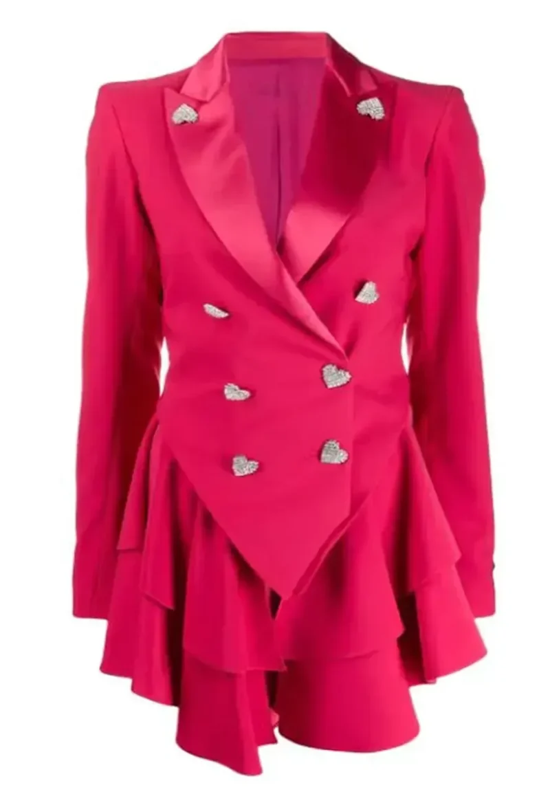 juno temple pink heart button blazer