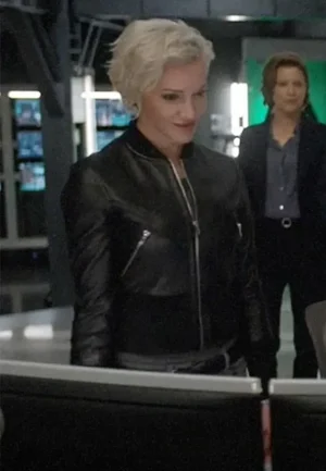 katie cassidy leather jacket