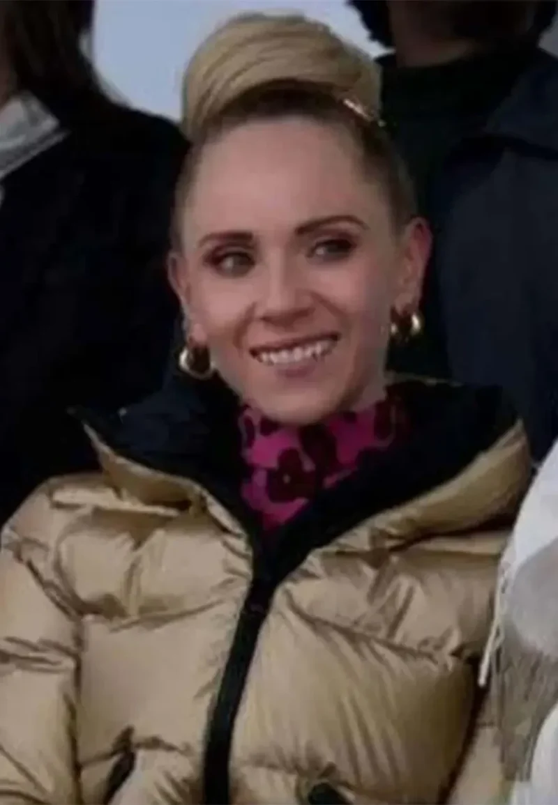 keeley jones ted lasso season 02 juno temple gold puffer jacket