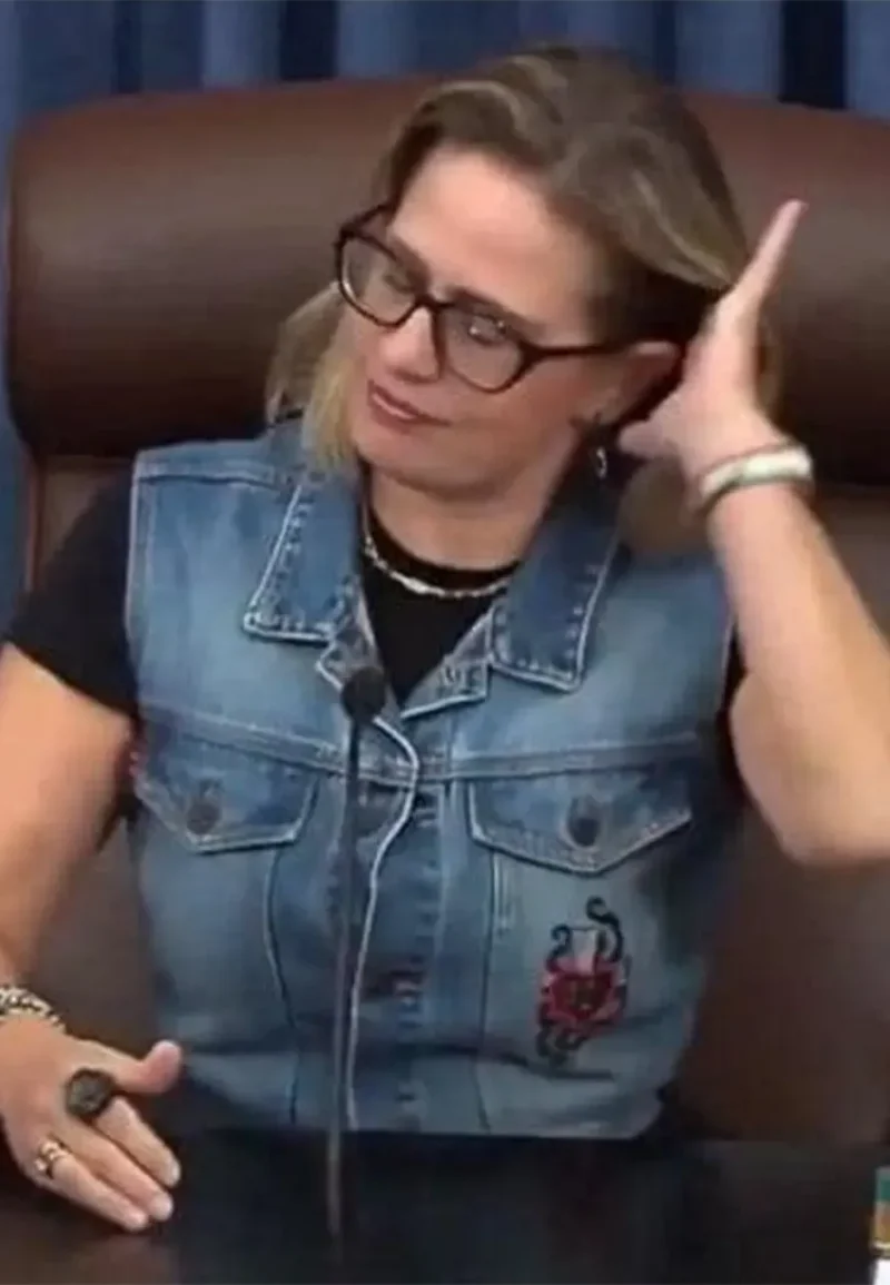 kyrsten sinema blue jean vest