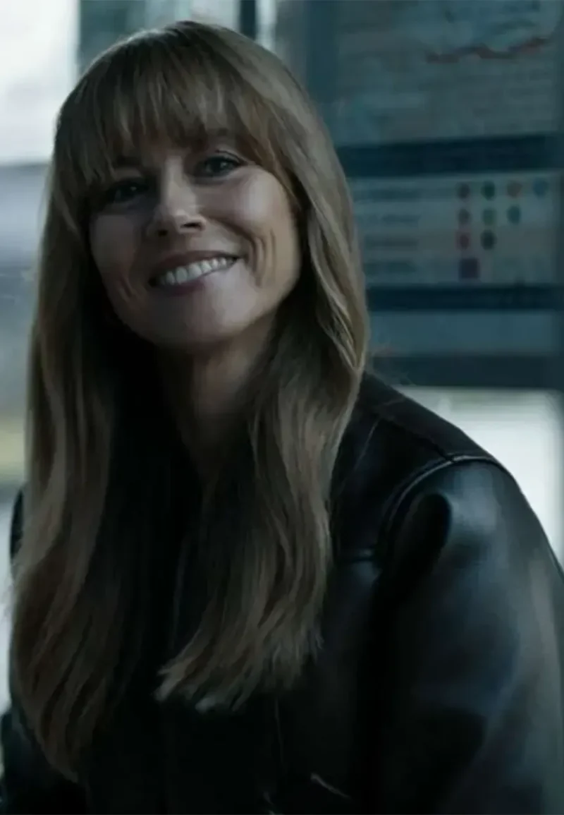 linda cardellini brown leather jacket