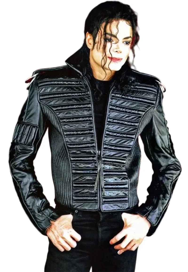 man in the mirror leather jacket