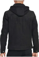 mens suede black leather jacket