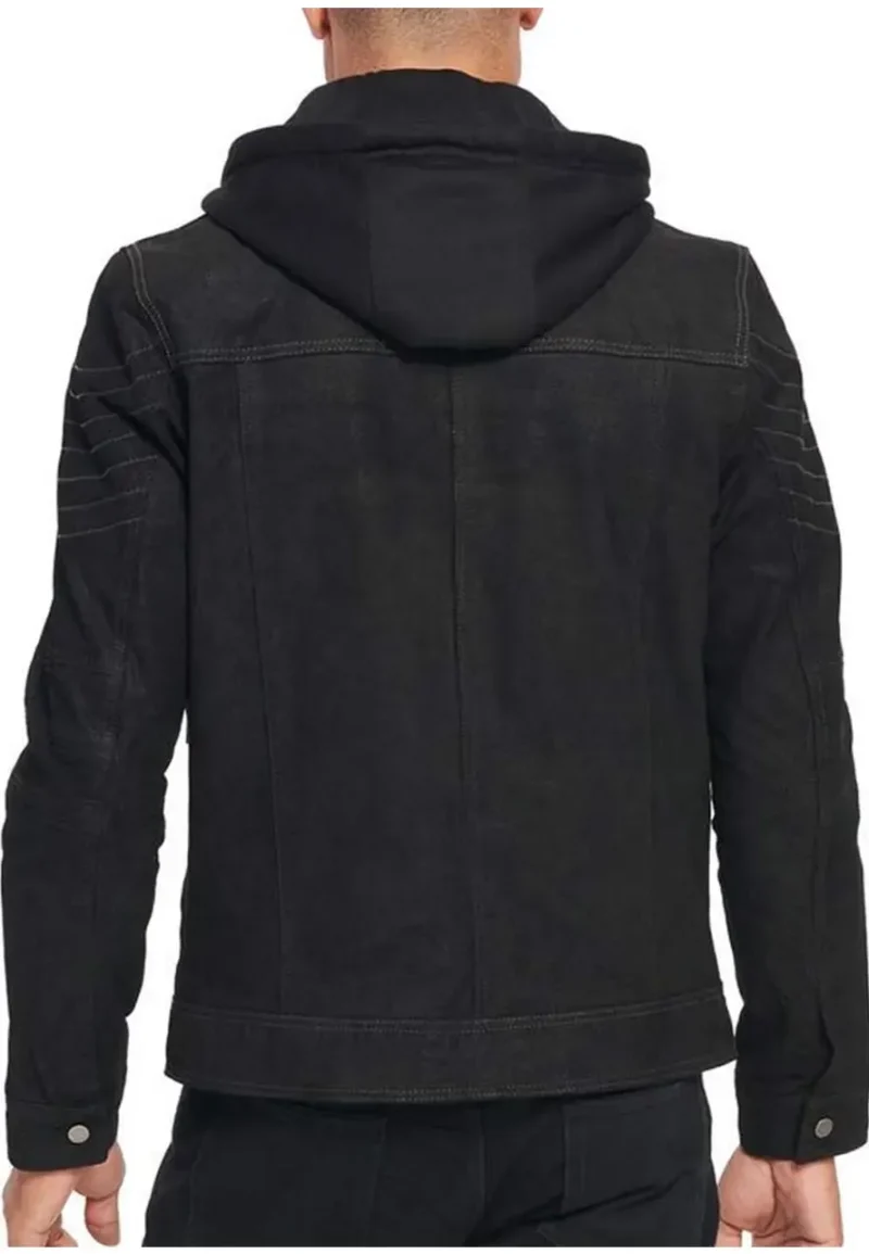 mens suede black leather jacket