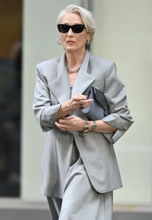 meryl streep grey blazer