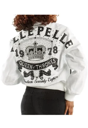 pelle pelle queen of thrones white leather jacket