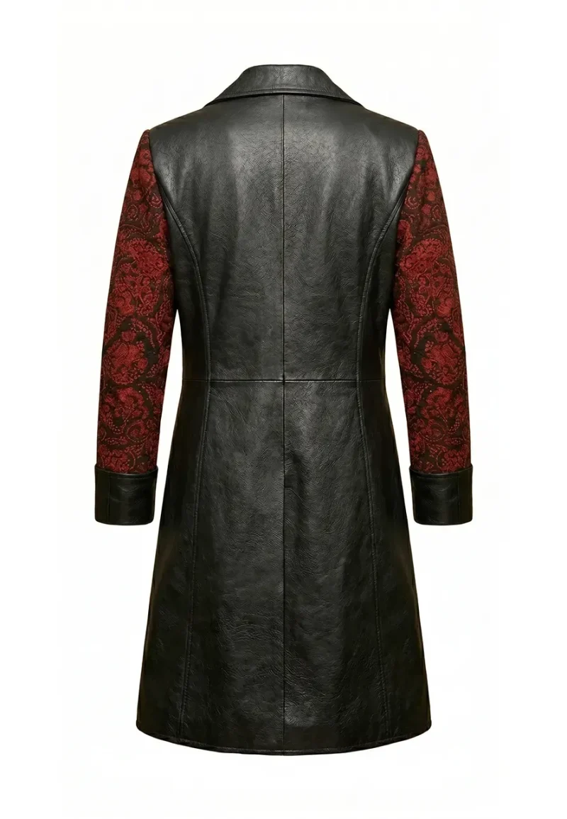 red brocade coat
