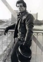 rocky 3 sylvester stallone black leather jacket