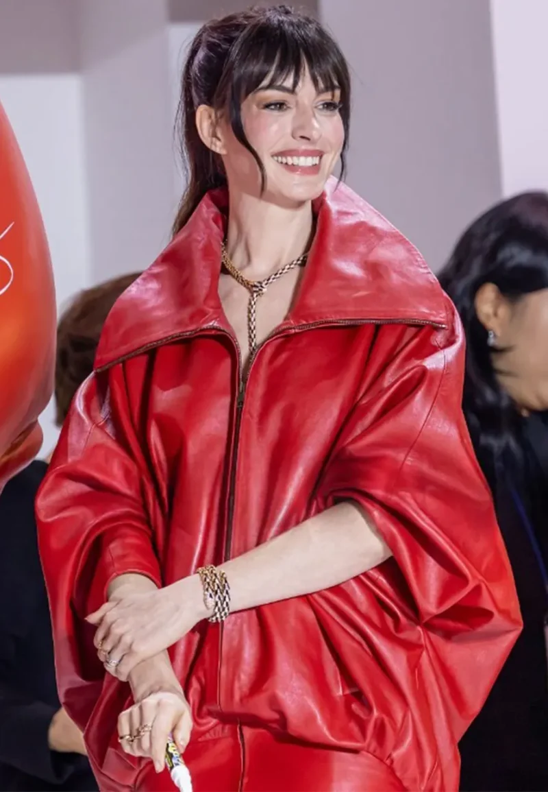 seoul premiere red leather jacket