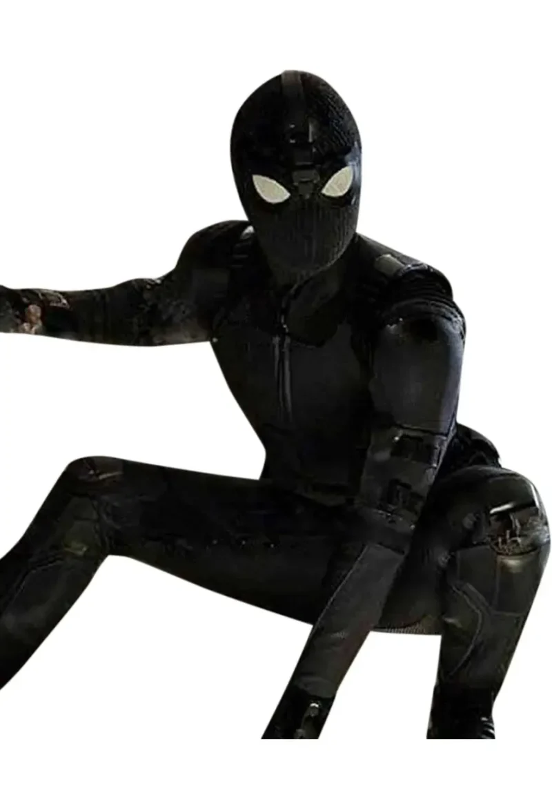 spider far from home black leather jacket