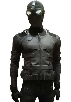 spider man far from home black leather jacket