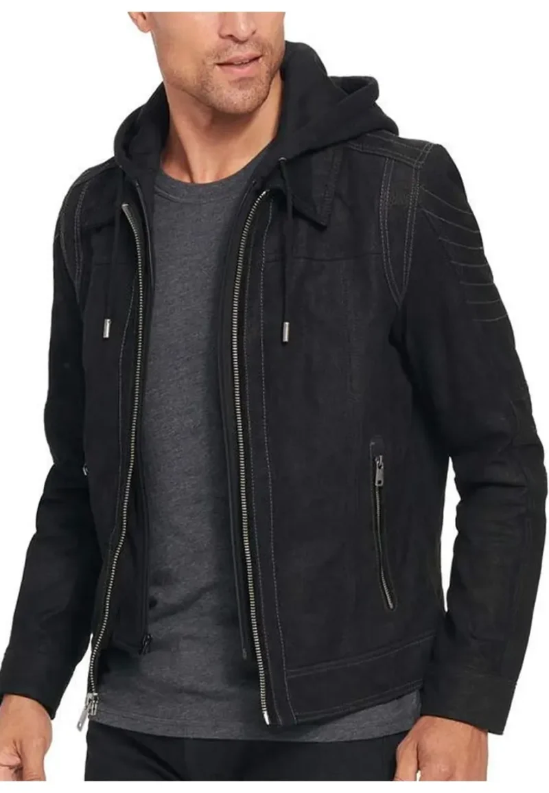 suede black leather jacket