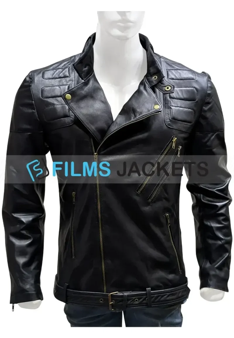 sylvester stallone black leather jacket