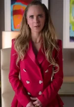 ted lasso keeleys pink heart button blazer