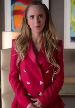 ted lasso keeleys pink heart button blazer