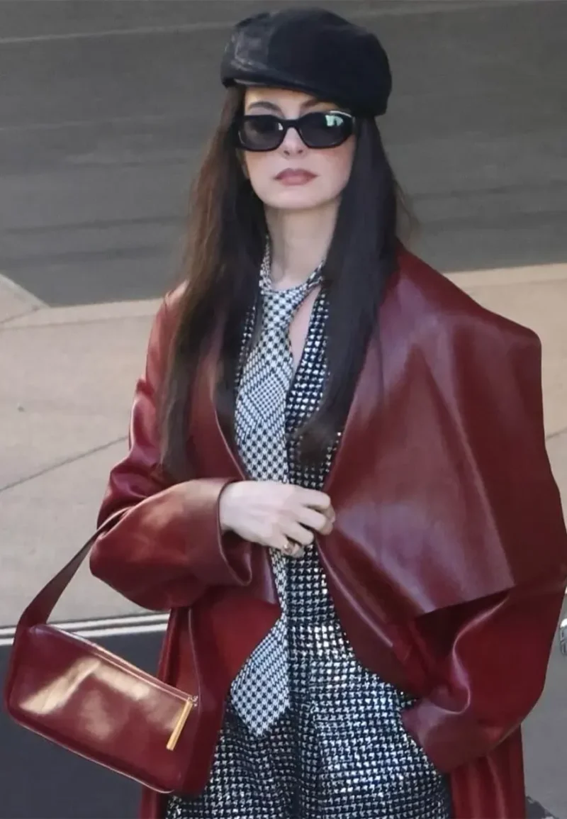 the devil wears prada 2 red leather coat