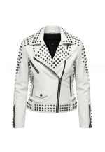 white studded leather jacket