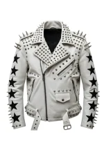 white studded leather jacket