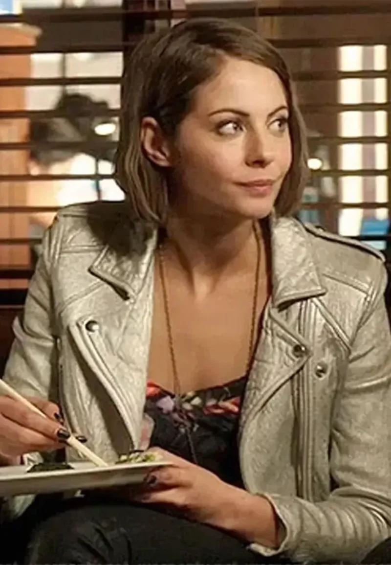 willa holland silver leather jacket