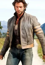 x men origins wolverine real leather jacket