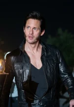 alexander skarsgard black leather jacket
